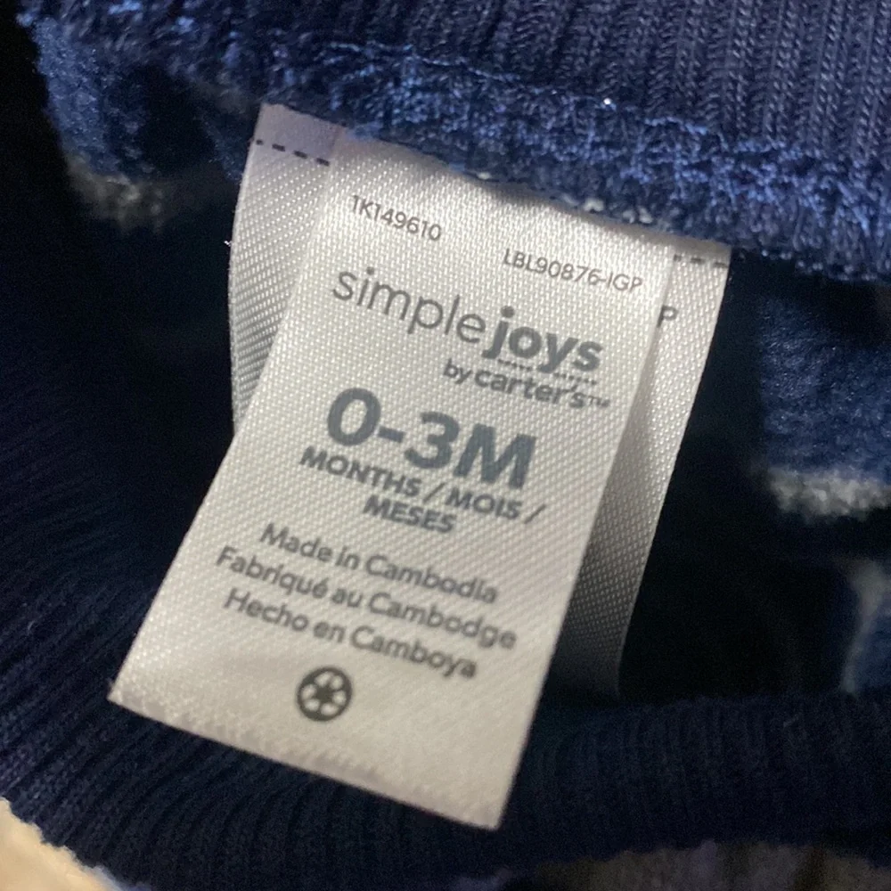 Simple Joys by Carter’s, Baby Boys Bundle. 4 fleece pull on pants. Size 0…